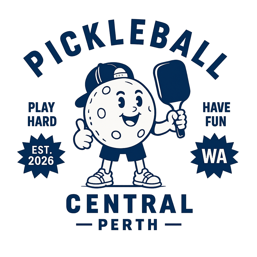 Pickleball Central Perth — play hard, have fun badge